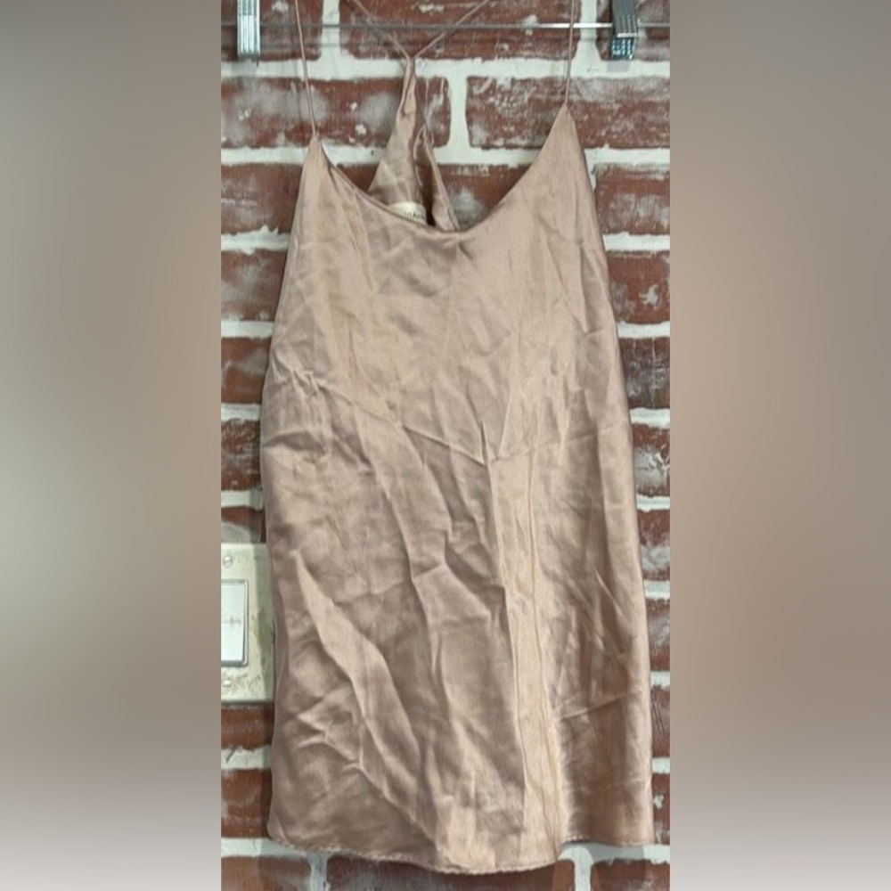 Last Chance. Make Offer!!!Olivia von Halle Rose Gold Satin Camisole, size M